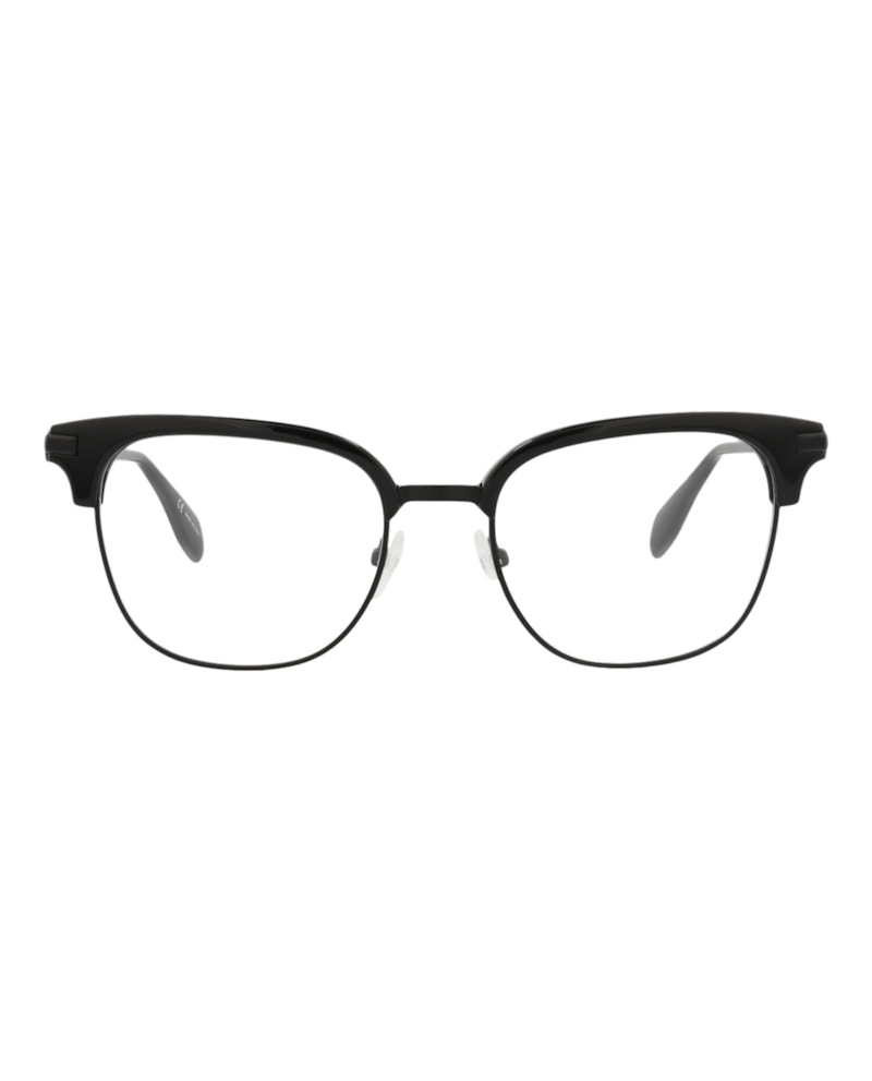 Pre-owned Alexander Mcqueen Men's  Roundframe Metal Optical Frames In Black Black Transparent (am0152o/30002600