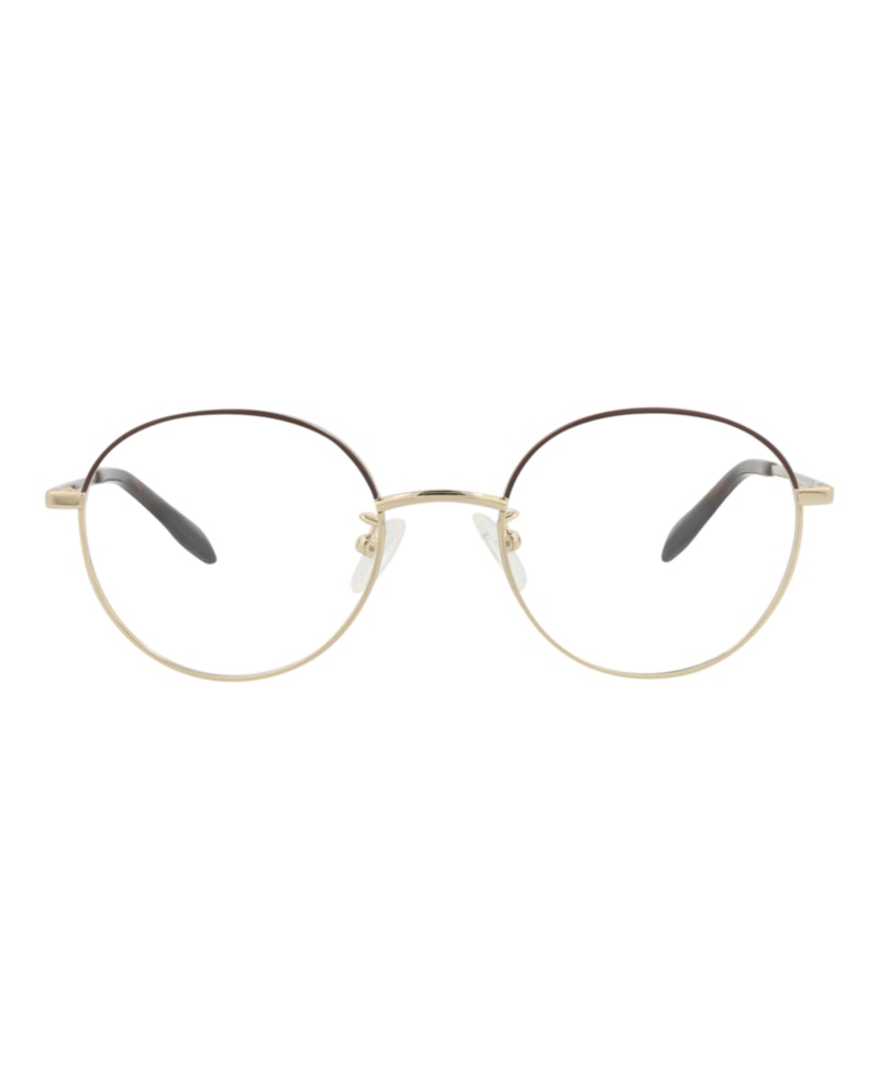 Pre-owned Alexander Mcqueen Roundframe Metal Optical Frames In Gold Gold Transparent (am0369o/30012347/005)