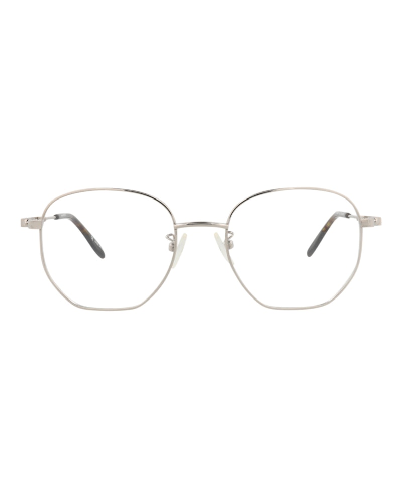 Pre-owned Alexander Mcqueen Men's  Roundframe Metal Optical Frames In Silver Silver Transparent (am0267o/300086