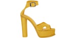 Alexander McQueen Satin Platform Heels Yellow Silver (Women's)
