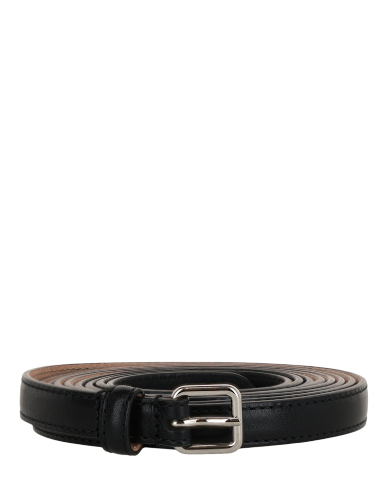 Pre-owned Alexander Mcqueen Women's  Skinny Double Belt In Black