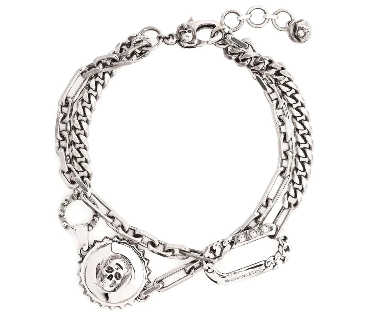 Skull Chain Bracelet in Antique Silver | Alexander McQueen US