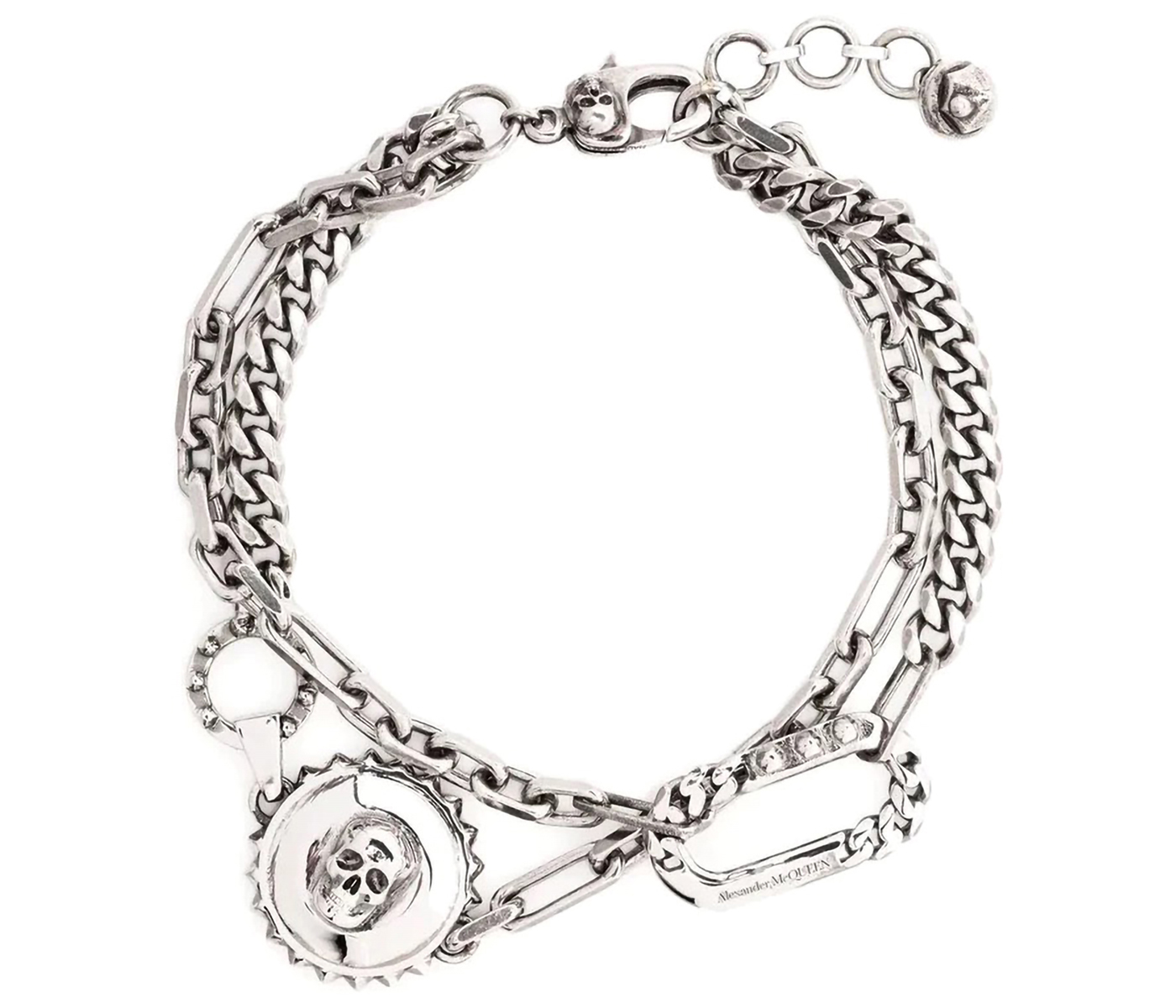 Alexander McQueen Skull Charm Bracelet Silver Men's - US