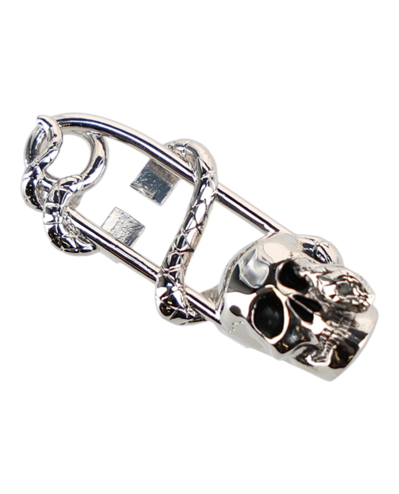 Alexander McQUEEN Skull and Snake 916P▲ McQueen Alexander Snake & Skull Pendant Necklace