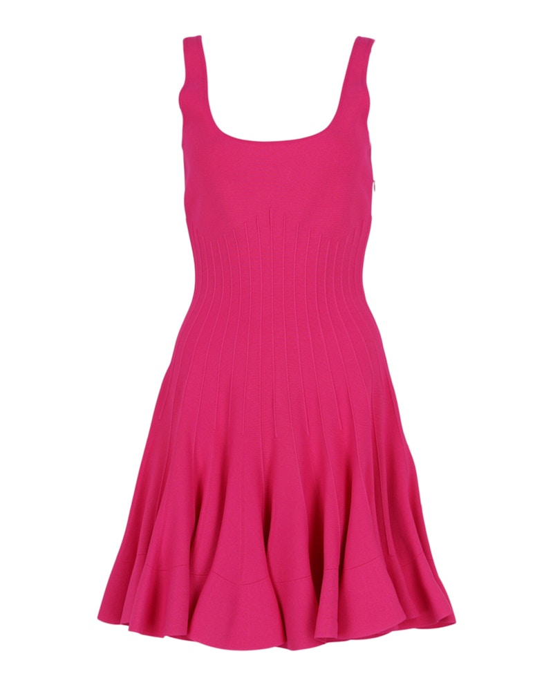 Alexander McQueen Sleeveless Ruffle Dress Pink