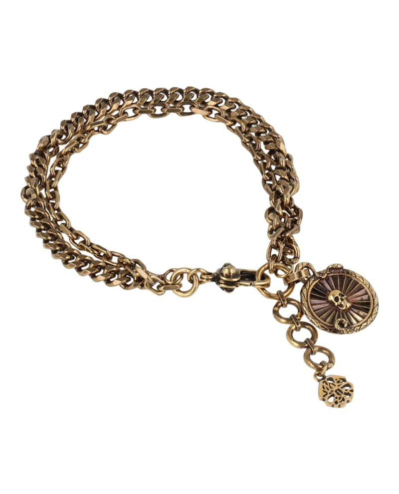 Alexander McQueen Snake Medallion Bracelet Gold in Metal - US