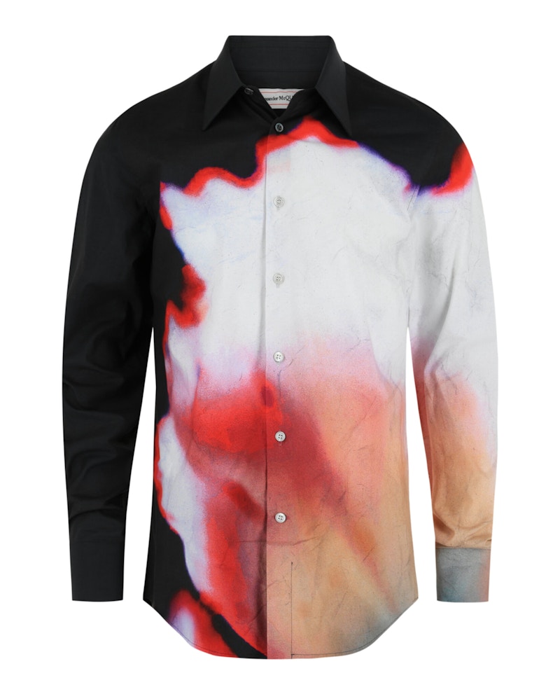 Alexander McQueen Solarized Floral Print Button Up Shirt Multi