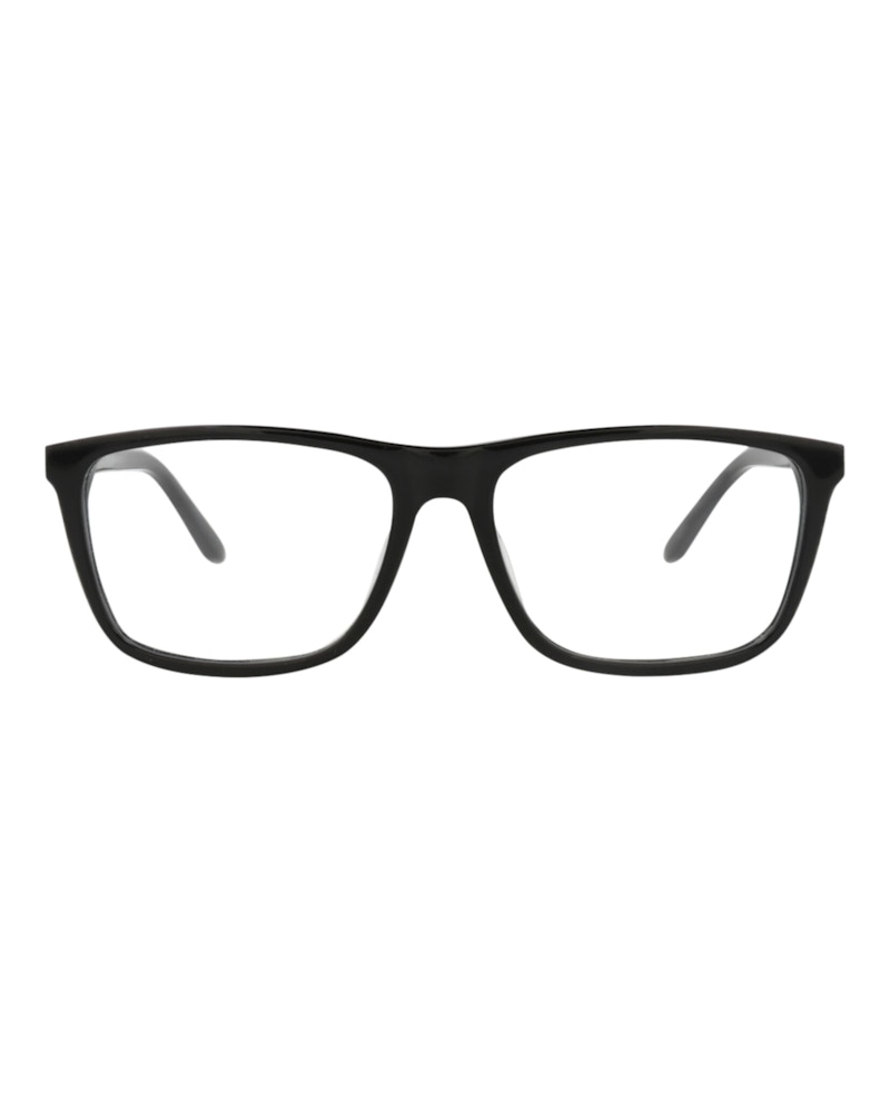 Pre-owned Alexander Mcqueen Men's  Squareframe Acetate Optical Frames In Black Silver Transparent (am0323o/3001