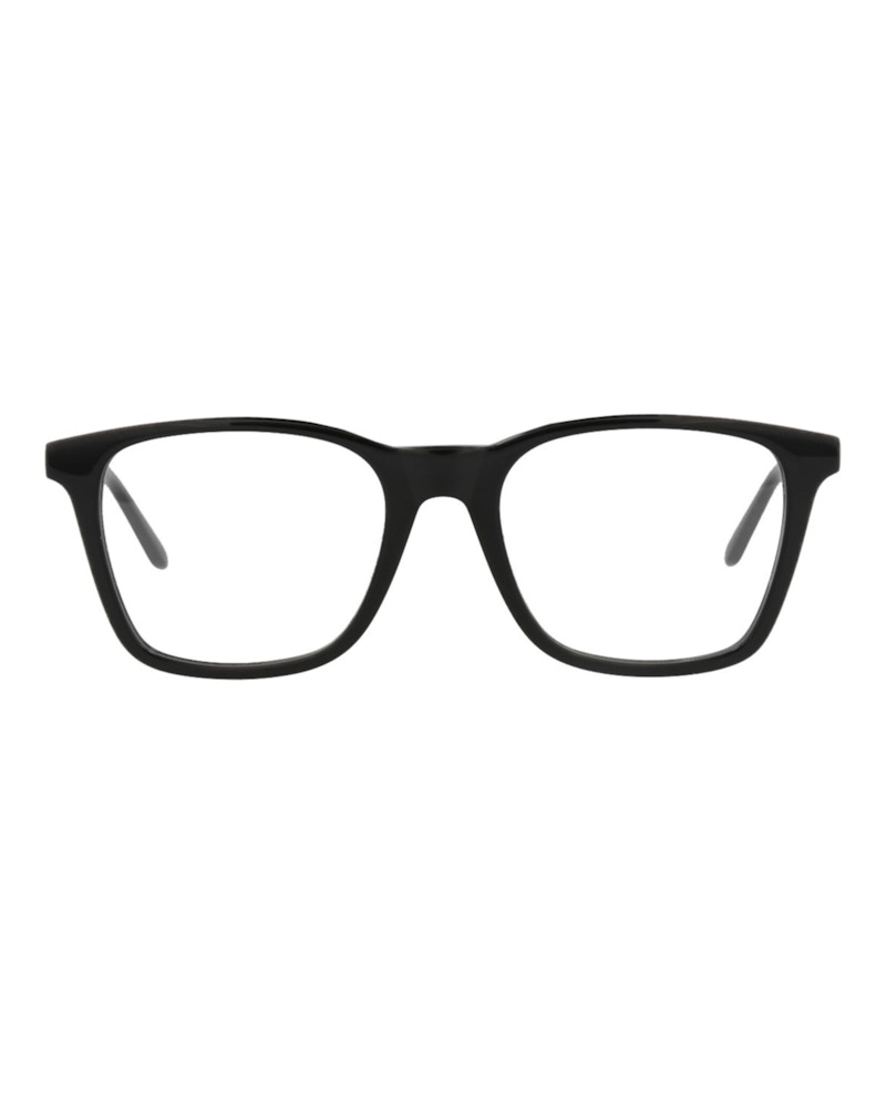 Pre-owned Alexander Mcqueen Men's  Squareframe Acetate Optical Frames In Black Silver Transparent (am0324o/3001