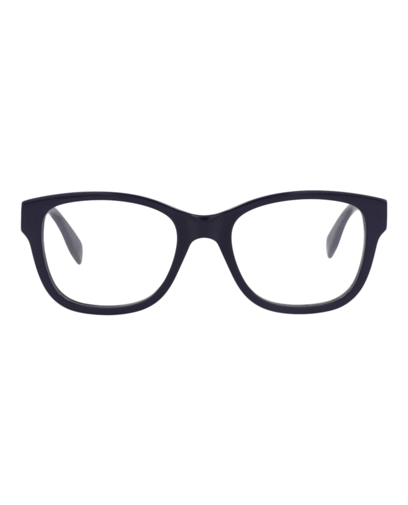 Pre-owned Alexander Mcqueen Men's  Squareframe Acetate Optical Frames In Blue Blue Transparent (am0350o/3001232