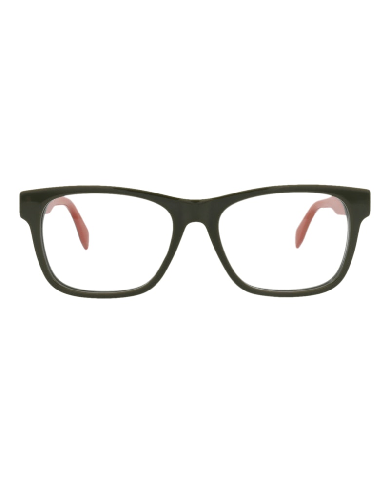 Pre-owned Alexander Mcqueen Men's  Squareframe Acetate Optical Frames In Green Green Transparent (am0307o/30010