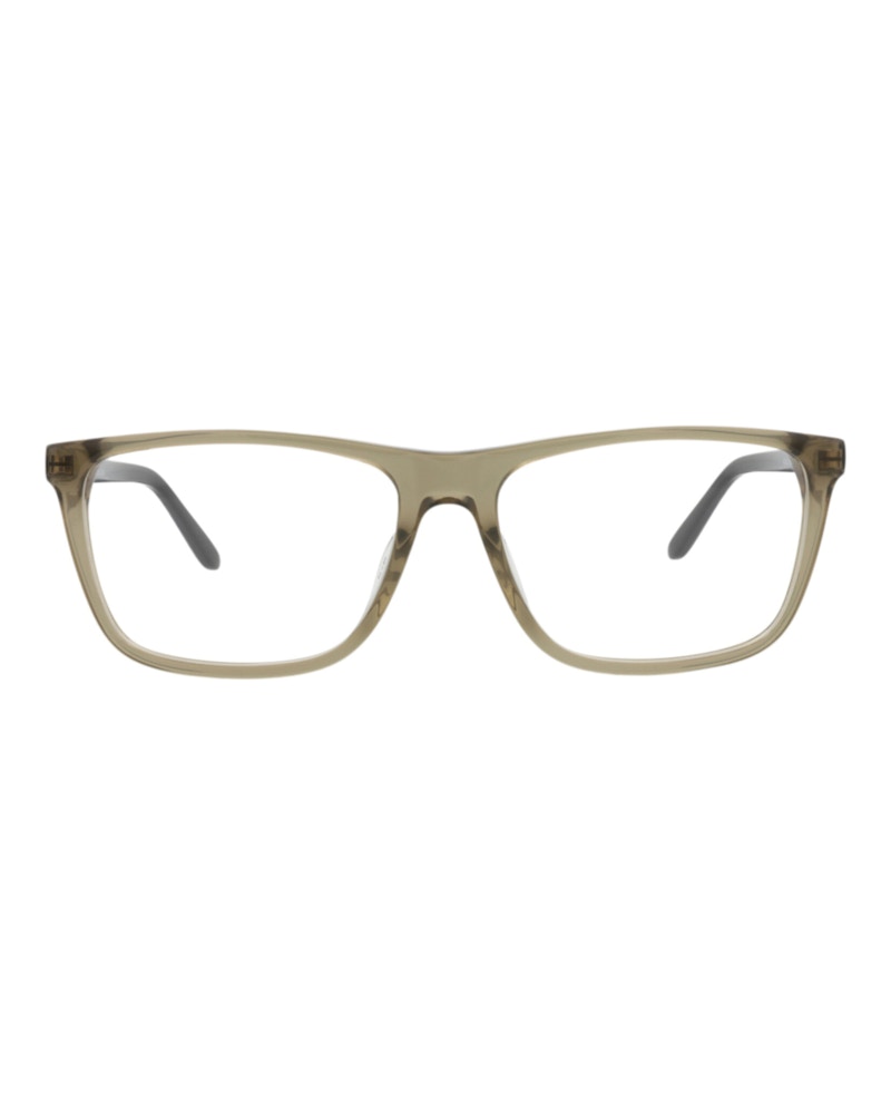 Pre-owned Alexander Mcqueen Men's  Squareframe Acetate Optical Frames In Green Silver Transparent (am0323o/3001