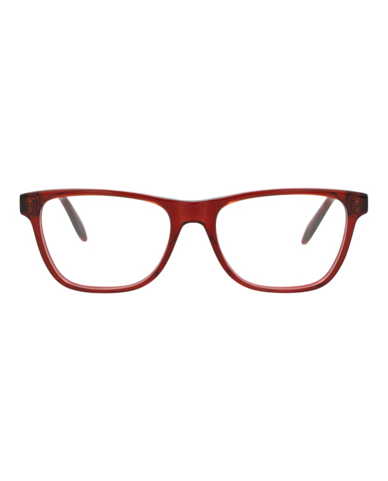Pre-owned Alexander Mcqueen Squareframe Acetate Optical Frames In Red Red Transparent (am0248o/30008654/004)