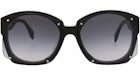 Alexander McQueen Square-Frame Acetate Sunglasses Black Black Grey (AM0334S-30011470-001)