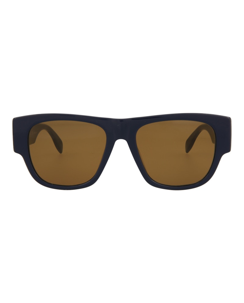 Pre-owned Alexander Mcqueen Men's  Squareframe Acetate Sunglasses In Blue Blue Brown (am0328s/30011474/004)