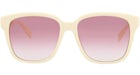 Lunettes de soleil Alexander McQueen à monture carrée en acétate blanc blanc rose (AM0331SK-30011454-004)