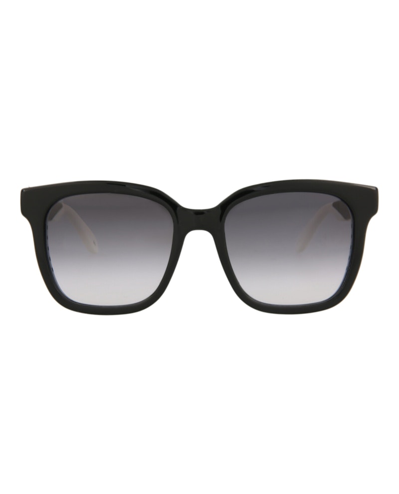 Pre-owned Alexander Mcqueen Women's  Squareframe Injection Sunglasses In Black Black Grey (am0295sk/30009872/00