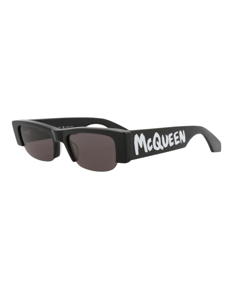 Pre-owned Alexander Mcqueen Women's Squareframe Recycled Acetate Sunglasses In Black Black Grey (am0404s/30014