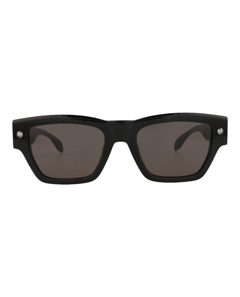Pre-owned Alexander Mcqueen Men's Squareframe Recycled Acetate Sunglasses In Black Black Grey (am0409s/3001434