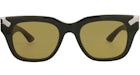 Lunettes de soleil Alexander McQueen à monture carrée en acétate recyclé vert vert brun (AM0439S-30015176-004)