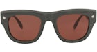 Lunettes de soleil Alexander McQueen à monture carrée en acétate recyclé gris gris brun (AM0425S-30014620-004)