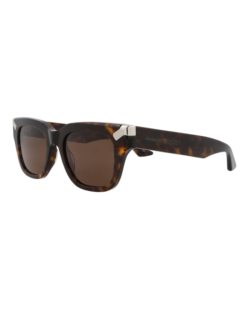 Pre-owned Alexander Mcqueen Men's  Squareframe Recycled Acetate Sunglasses In Havana Havana Brown (am0439s/3001