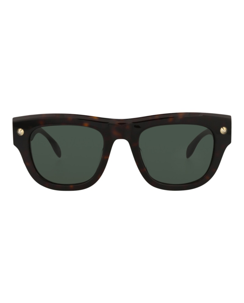 Pre-owned Alexander Mcqueen Men's  Squareframe Recycled Acetate Sunglasses In Havana Havana Green (am0425s/3001