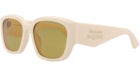 Lunettes de soleil Alexander McQueen à monture carrée en acétate recyclé ivoire brun ivoire (AM0468S-30015677-004)