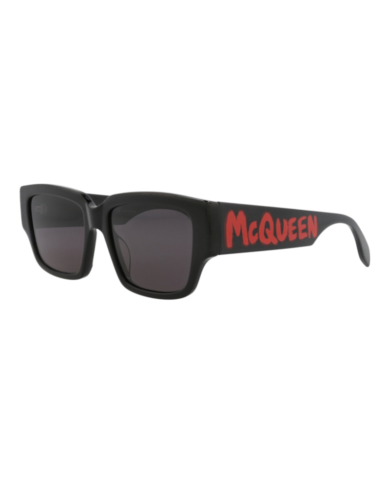 Pre-owned Mcq By Alexander Mcqueen Men's Mcq Alexander Mcqueen Alexander Mcqueen Square Rectangle Sunglasses In Black Black Grey (am032