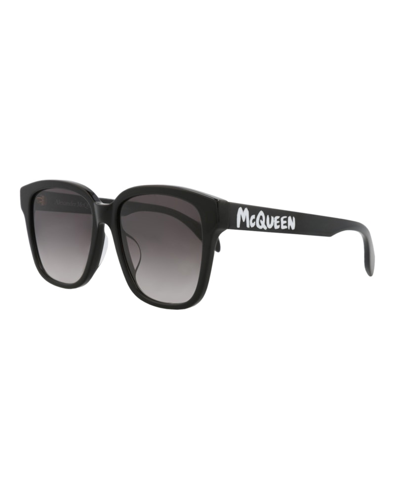 Pre-owned Mcq By Alexander Mcqueen Women's Mcq Alexander Mcqueen Alexander Mcqueen Square Rectangle Sunglasses In Black Black Grey (am0
