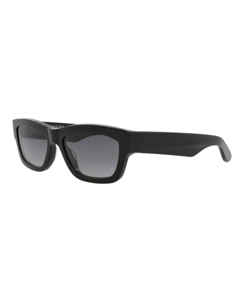 Pre-owned Mcq By Alexander Mcqueen Alexander Mcqueen Square Rectangle Sunglasses In Black Black Grey (am0419s/30014614/001)