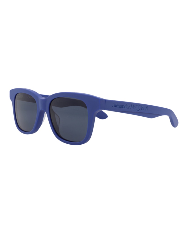 Pre-owned Mcq By Alexander Mcqueen Men's Mcq Alexander Mcqueen Alexander Mcqueen Square Rectangle Sunglasses In Blue Blue Blue (am0382s