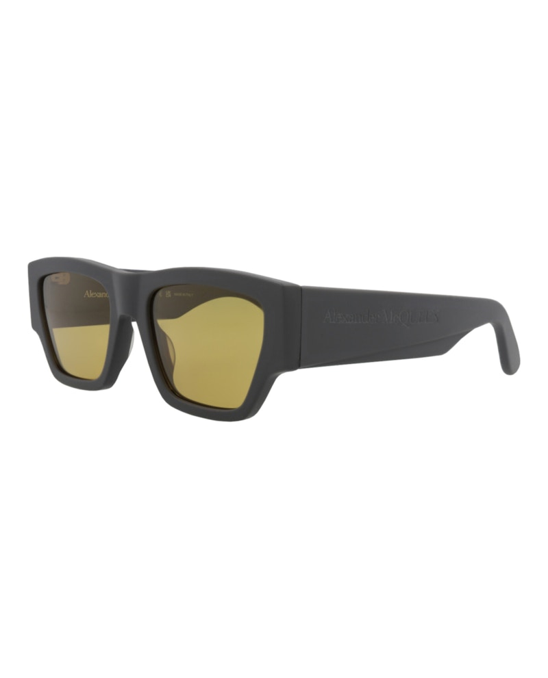 Pre-owned Mcq By Alexander Mcqueen Men's Mcq Alexander Mcqueen Alexander Mcqueen Square Rectangle Sunglasses In Grey Grey Yellow (am039