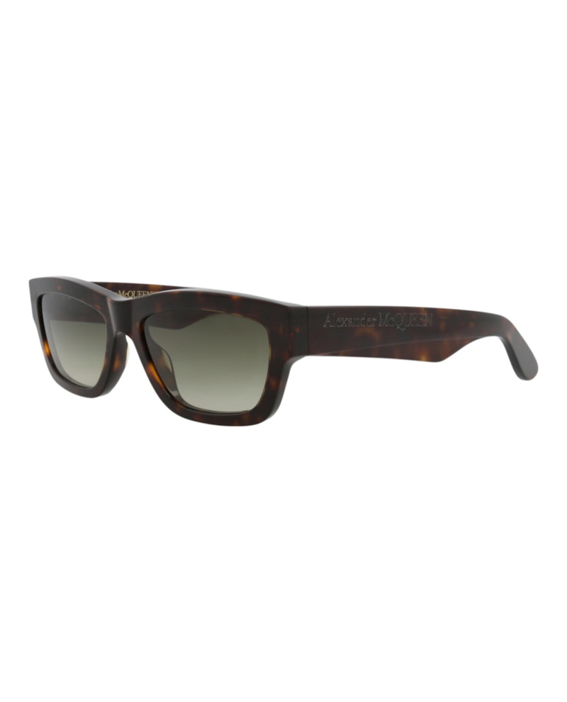Pre-owned Mcq By Alexander Mcqueen Alexander Mcqueen Square Rectangle Sunglasses In Havana Havana Green (am0419s/30014614/002)