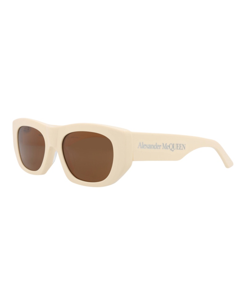Pre-owned Mcq By Alexander Mcqueen Alexander Mcqueen Square Rectangle Sunglasses In Ivory Ivory Brown (am0450s/30015165/004)