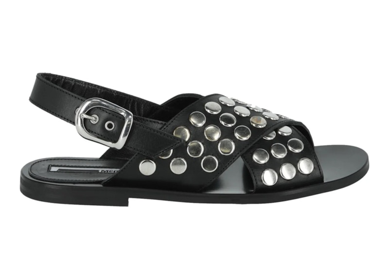 Alexander McQueen Studded Leather Sandal Black Womens