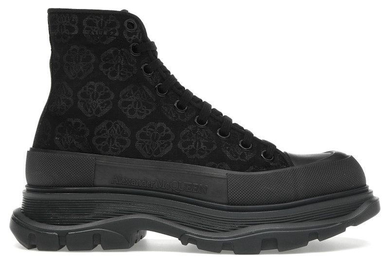 Alexander McQueen Tread Slick Boot Black Jacquard Floral