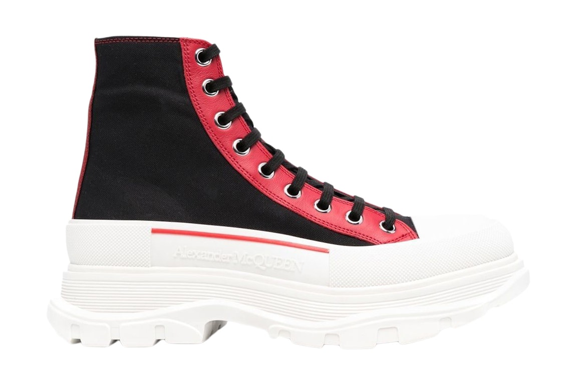 Pre-owned Alexander Mcqueen Tread Slick Boot Black Red White In Black/red/white
