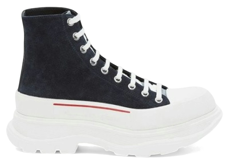 Alexander McQueen Tread Slick Stiefel Blau Marineblau