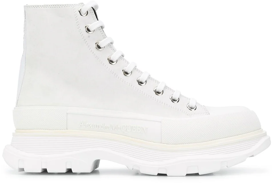 Alexander McQueen Tread Slick Boot Leather White White Men's ...