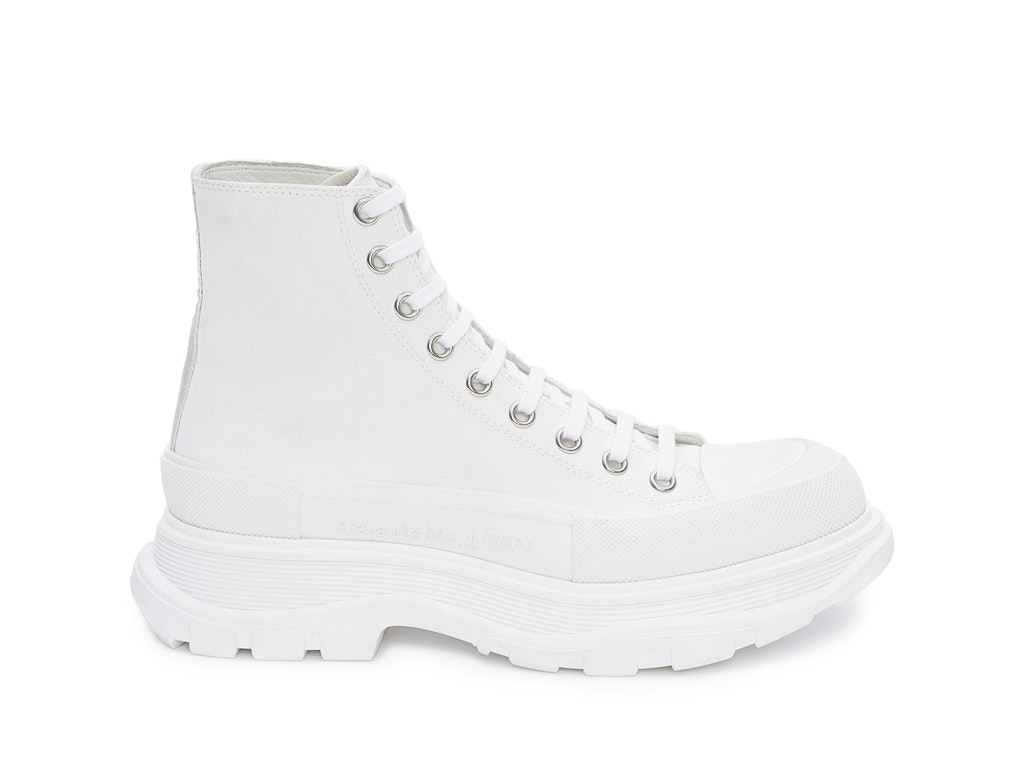 Pre-owned Alexander Mcqueen Tread Slick Boot White White In White/white/white
