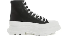 Alexander McQueen Tread Slick High-Top Leather Sneaker Black White