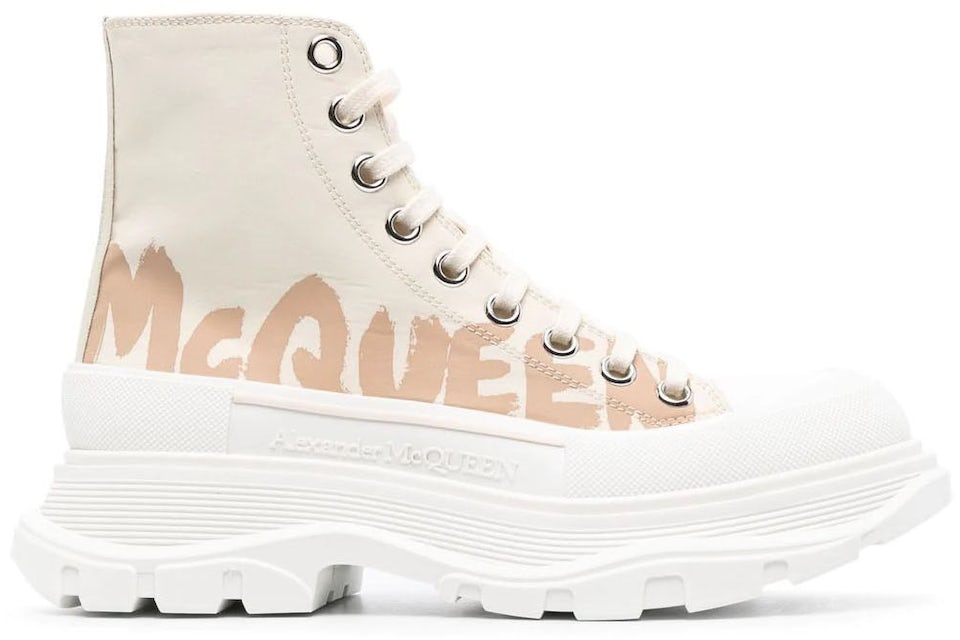 Alexander McQueen Tread Slick High Top Sneakers Beige (Women's) - 708752  W4RQ2 2257 - US