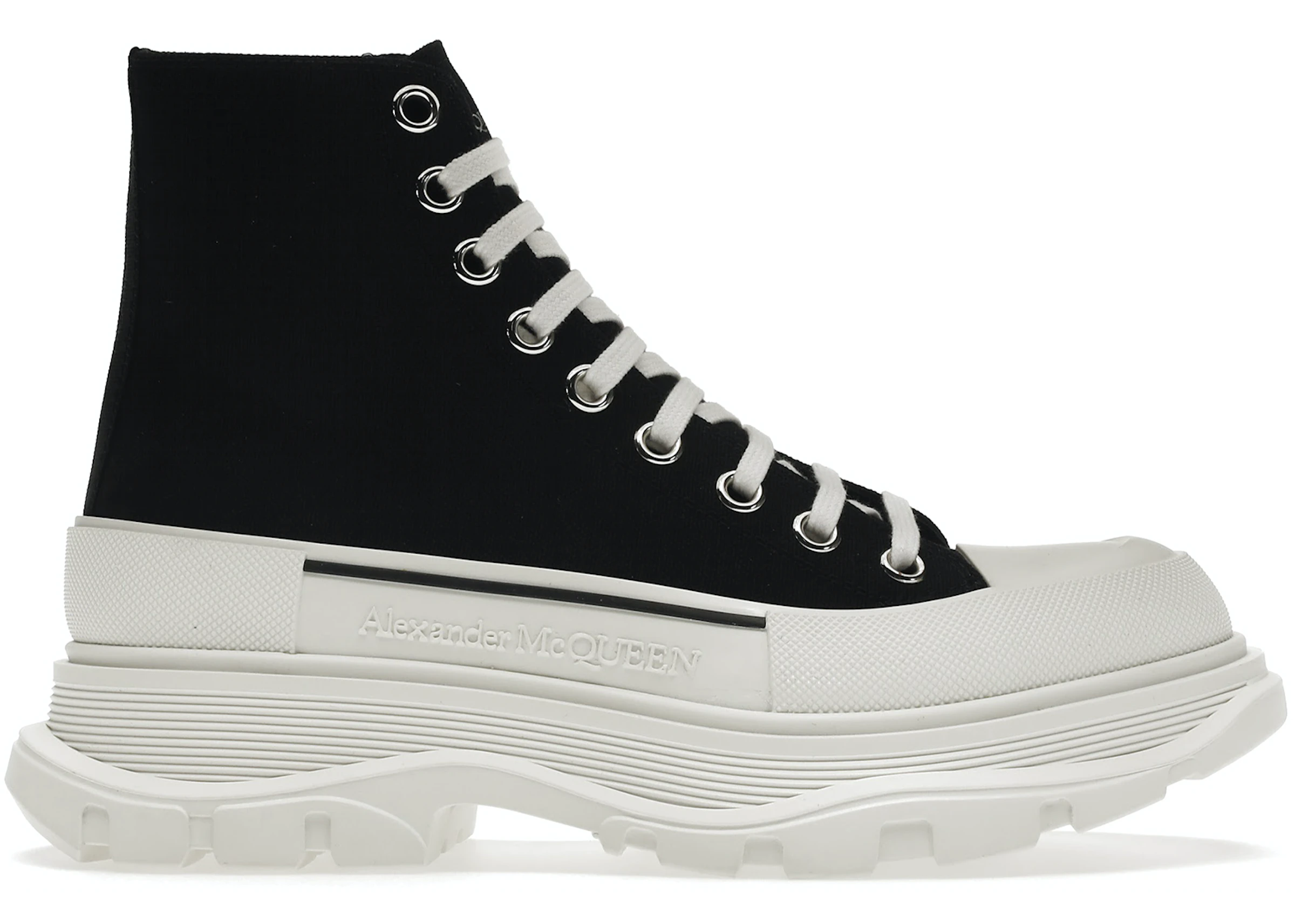 Alexander McQueen Tread Slick Lace Up Boot Black White - 604254W4MV21070 /  705659W4MV21070 - US