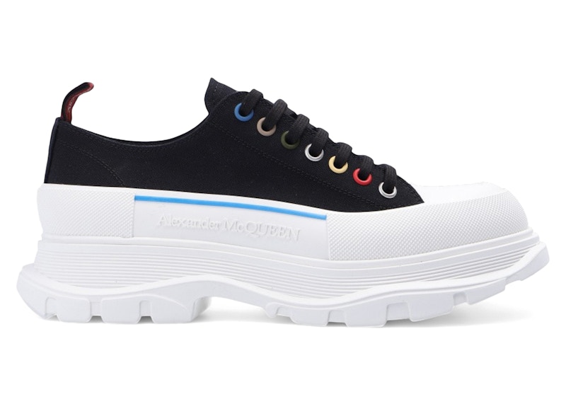 Pre-owned Alexander Mcqueen Men's  Tread Slick Low Lace Up Sneakers In Black