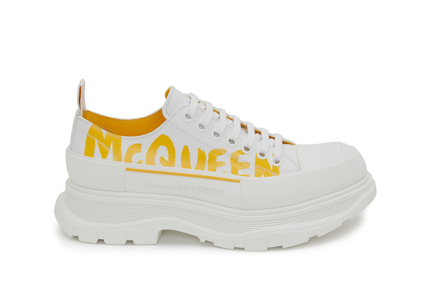 Alexander McQueen Tread Slick Low Lace Up Graffiti White Yellow ...