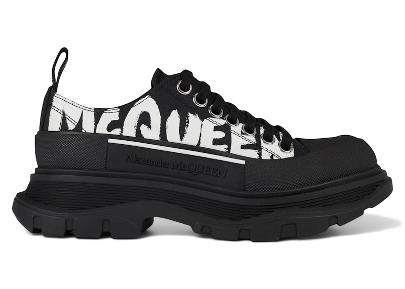 Alexander McQueen Tread Slick Low Lace Up McQueen Graffiti Logo
