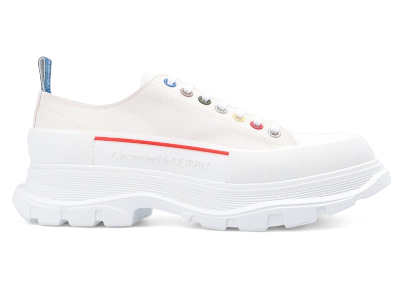 Alexander McQueen Tread Slick Low Lace Up White Multi Men's