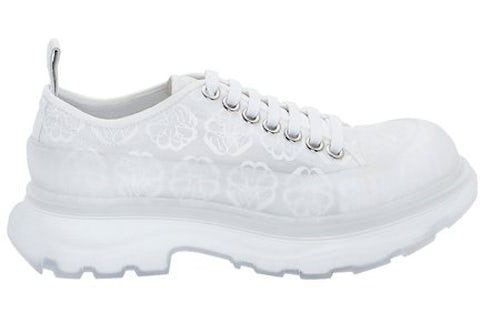 Alexander McQueen Tread Slick Low Lace Up White Transparent