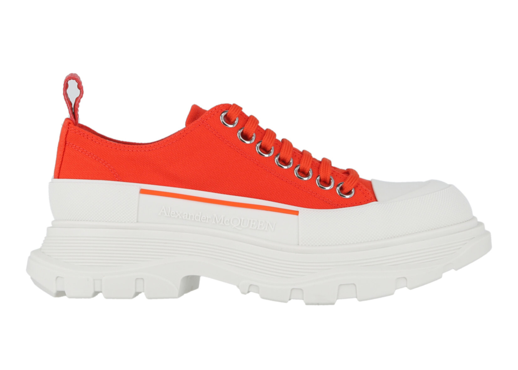 Alexander McQueen Tread Slick Low-Top Sneaker Orange White 